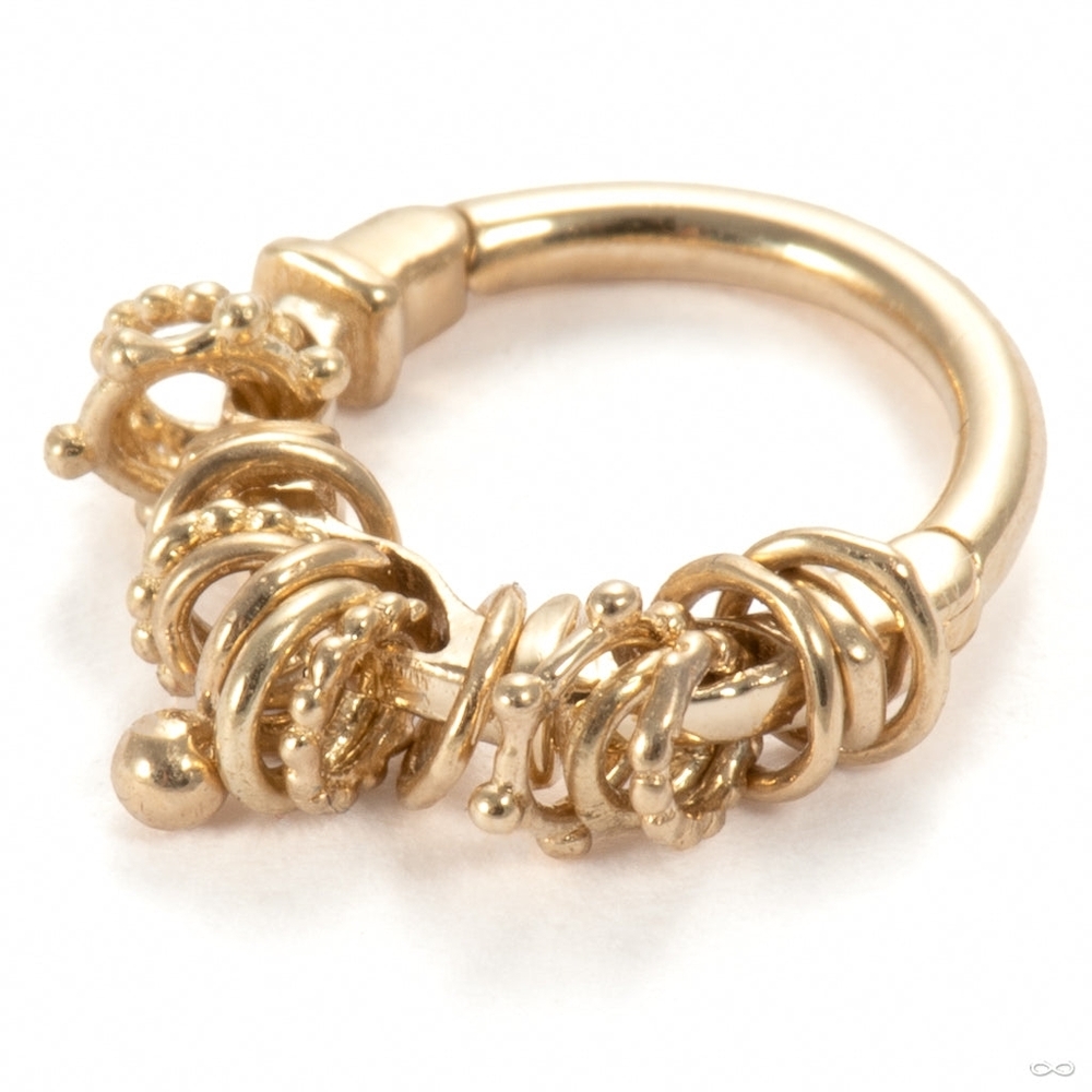 Pupil Hall new style -- A Few Things x3 clicker in 14k yellow gold